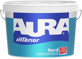 Краска для Стен и Потолков Aura Interior Nord 15л Матовая для Детских и Медицинских Учреждений / Аура.