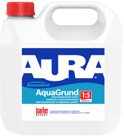 Грунт Глубокого Проникновения Aura Aqua Grund Koncentrat 1л Концентрат (1:5) Влагозащитный, Универсальный / Аура.