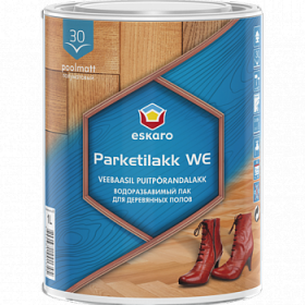 Водоразбавимый Лак 3л Eskaro Parketilakk WE Полуматовый для Деревянных Полов.