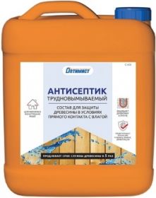 Антисептик Трудновымываемый Оптимист С420 5л Зеленый для Защиты Древесины в Условиях Прямого Контакта с Влагой.