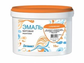 Оптимист E310 Эмаль Матовая Супербелая для Наружных и Внутренних Работ 10кг.