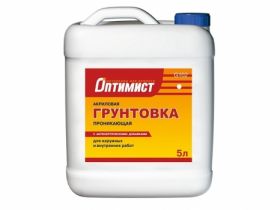 Оптимист G102 Грунтовка Акриловая Проникающая для Наружных и Внутренних Работ 5л.
