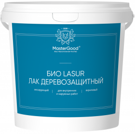 Био Lasur Лак Лессирующий Деревозащитный Master Good 0.9л Бесцветный, Акриловый / Мастер Гуд.