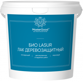 Био Lasur Лак Лессирующий Деревозащитный Master Good 0.9л Бук, Акриловый / Мастер Гуд.