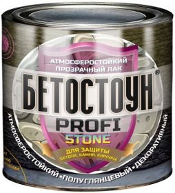 Лак для Бетона, Камня, Кирпича 0.7кг Красковия Бетостоун PROFI «STONE» Износостойкий, Акриловый, Эффект «Мокрого Камня».