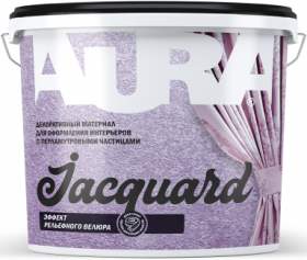 Декоративная Штукатурка Aura Dekor Jacquard 1кг c Эффектом Рельефного Велюра c Перламутровыми Частицами / Аура.
