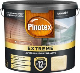 Лазурь для Дерева Pinotex Extreme 2.5л Калужница, Полуматовая, Cверхпрочная на Гибридной Основе для Наружных Работ / Пинотекс Экстрим.