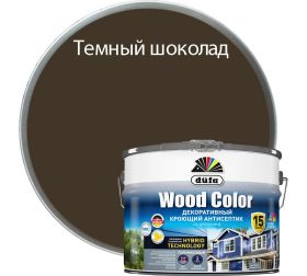 Декоративный Кроющий Антисептик Dufa Wood Color 0.9л Темный Шоколад по Древесине, Полуматовый для Внутренних и Наружных Работ / Дюфа Вуд Колор.