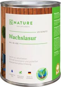 Воск-Лазурь Gnature 450 Wachslasur 0.375л 5002 Перламутровый белый для Деревянных Стен, Потолков, Интерьера / Джинатуре.