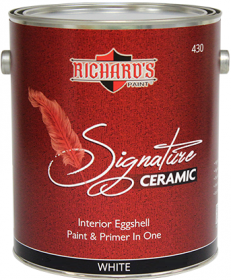Краска Интерьерная Richards Paint 430 Signature Ceramic Eggshell 0,95л Белая, Яичная Скорлупа для Внутренних Работ / Ричардс.