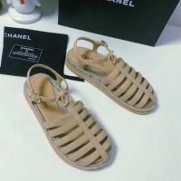 Босоножки CHANEL PREMIUM бежевые