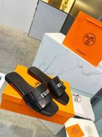 Шлепанцы HERMES Premium с замком черные