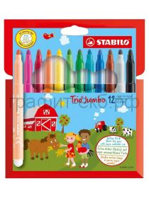 Фломастеры 12цв.Stabilo Trio Jumbo 380/12