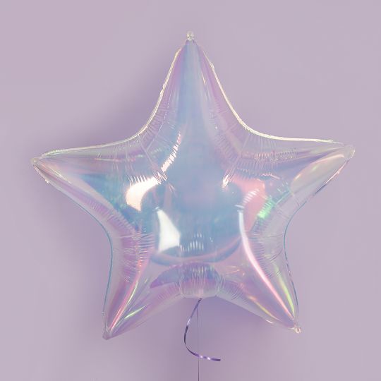 Звезда большая Хамелеон шар прозрачный фольгированный с гелием