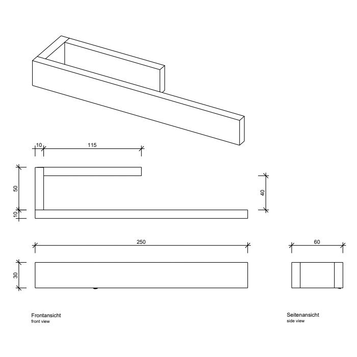 Держатель для полотенца Decor Walther Contract 0651200/0651260 250 мм схема 2