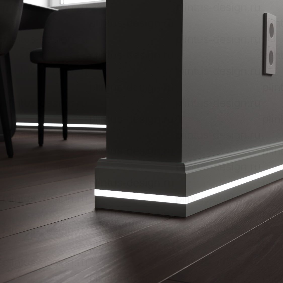 LWD Original Вирджиния плинтус из МДФ с подсветкой