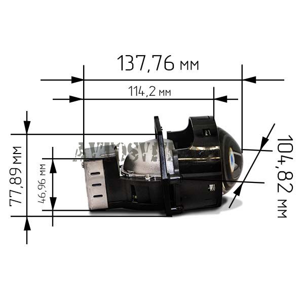 Светодиодные би-линзы BI-LED-AS2 (BI-LED дальний, ближний свет)