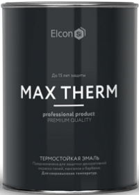 Эмаль Термостойкая Elcon Max Therm 0.8кг 500°С Черный, Антикоррозионная для Защитной Окраски Печей, Котлов, Металлического Оборудования / Элкон.
