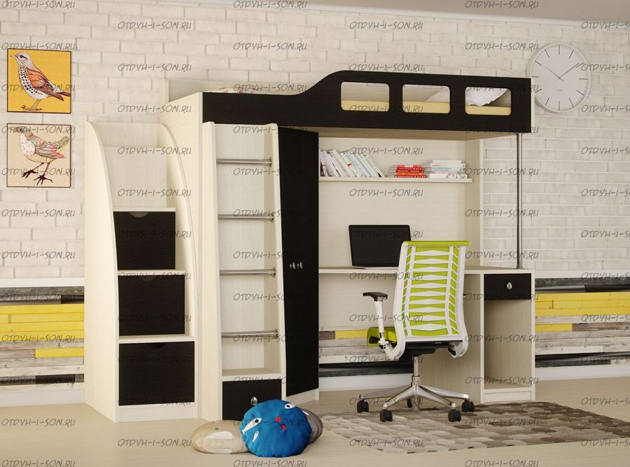 Кровать-чердак Астра-7 + лестница