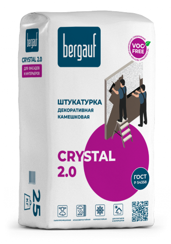 Штукатурка Декоративная Камешковая Короед Bergauf, Crystal 2.0