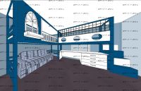 Кровать-чердак двухместная домик Fantasy Sky №9IR