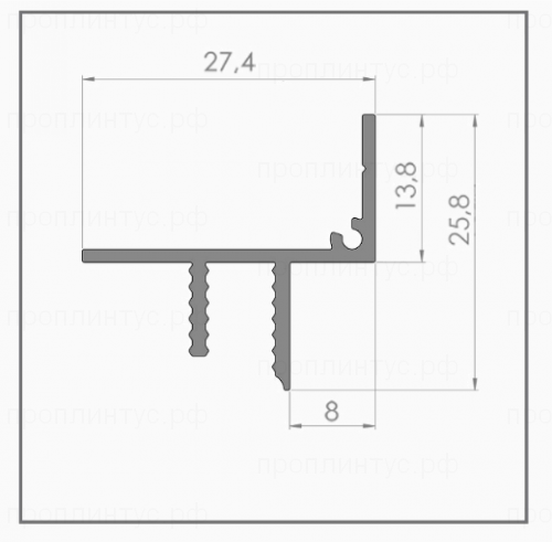 Потолочный теневой профиль без подсветки черный анодированный