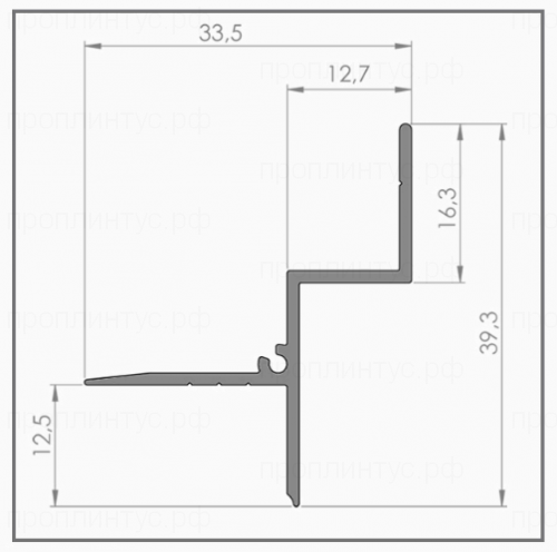 Потолочный теневой профиль без подсветки черный матовый