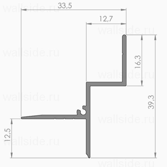 Потолочный теневой профиль 12 мм