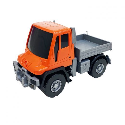 Самосвал бортовой Мерседес "Unimog U 500" ЛЮКС ЧЕРН (17,5 см. Оранжевый)