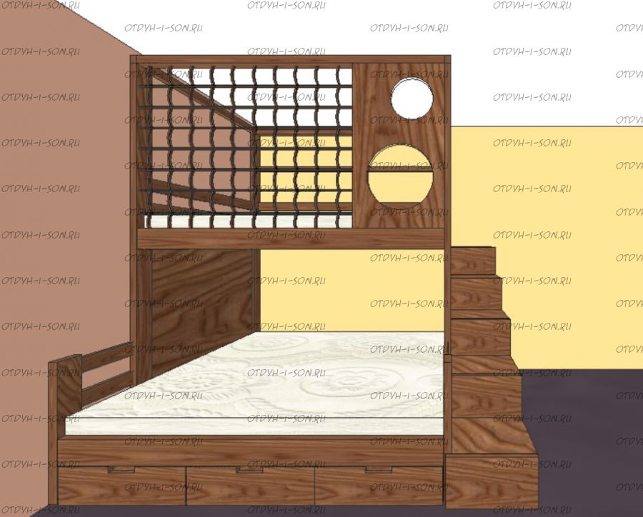 Кровать двухъярусная домик Fantasy Sky №6IR