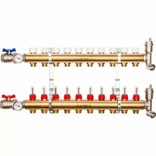 Коллекторная группа для теплого пола STOUT 0473 - 10 выходов