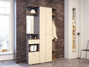 Прихожая Виза (ш1210*г354*в2032мм) Ясень шимо светлый/ясень шимо темный