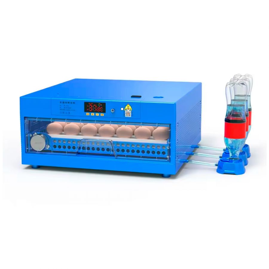 Инкубатор на 64 куриных яиц с резервным питанием,  автоматическим переворотом и встроенным овоскопом