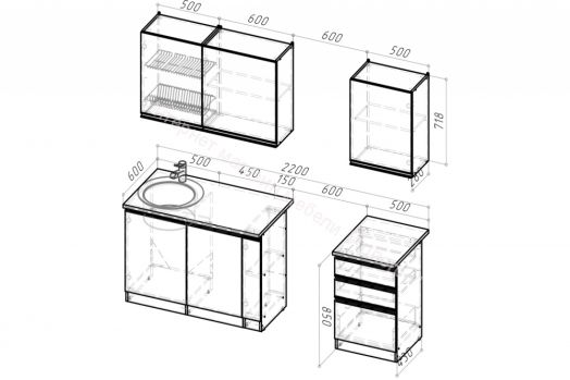 Кухонный гарнитур Симфония стандарт 1600 мм