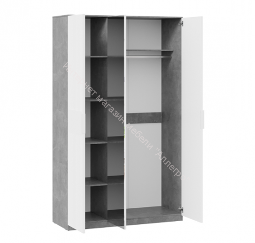 Шкаф комбинированный "Хилтон" 402.003.000 Ателье светлый/Белый матовый