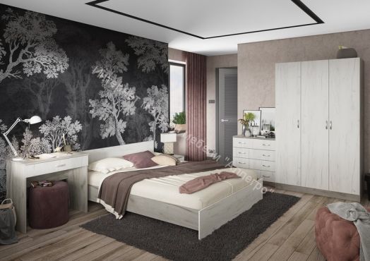 Кровать "Басса" (Бася) 1,6 КР 558 Дуб крафт серый/Дуб крафт белый