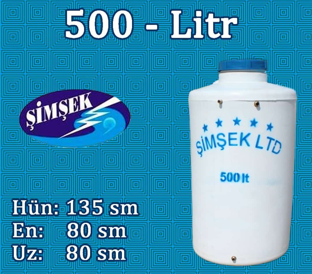 Su çəni 500 litr Şimşek - yarım tonluq su bakı h=135