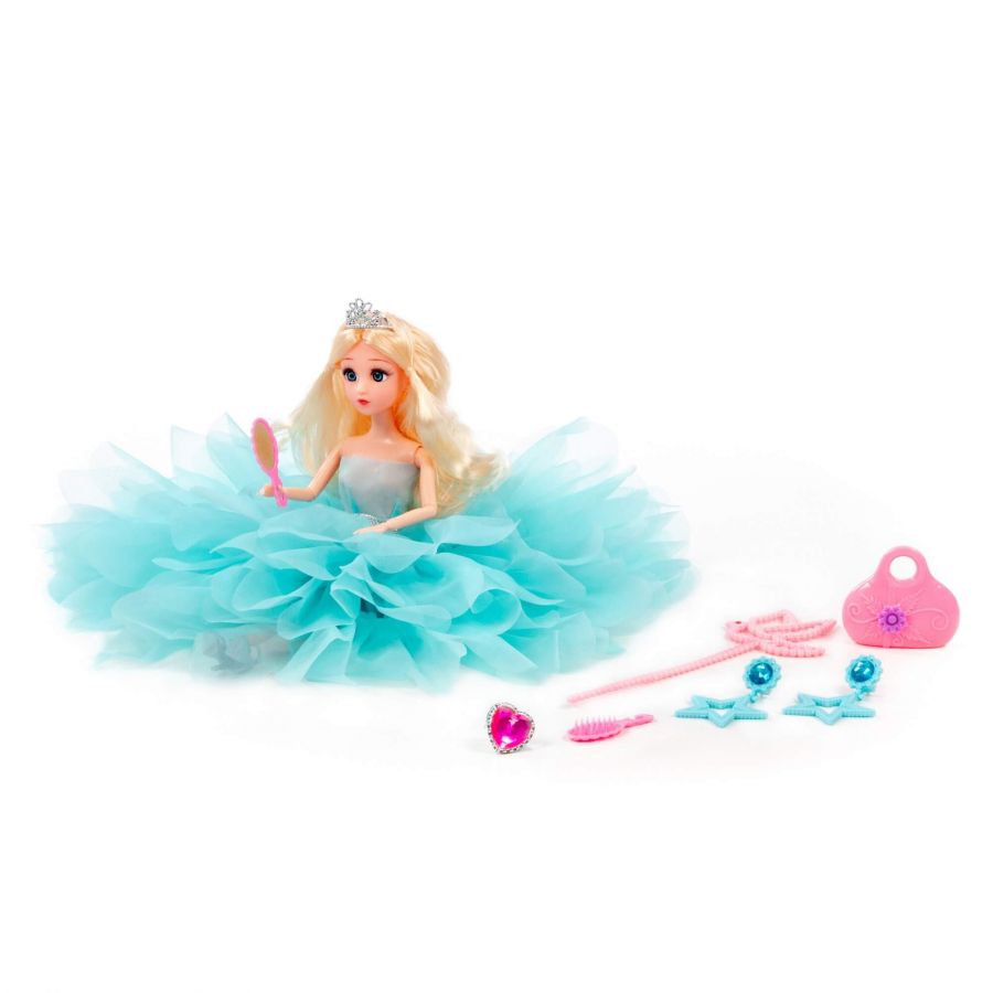 Кукла "Ксюша" (30 см) в пышном платье + аксессуары (7 элементов) (в коробке №4)