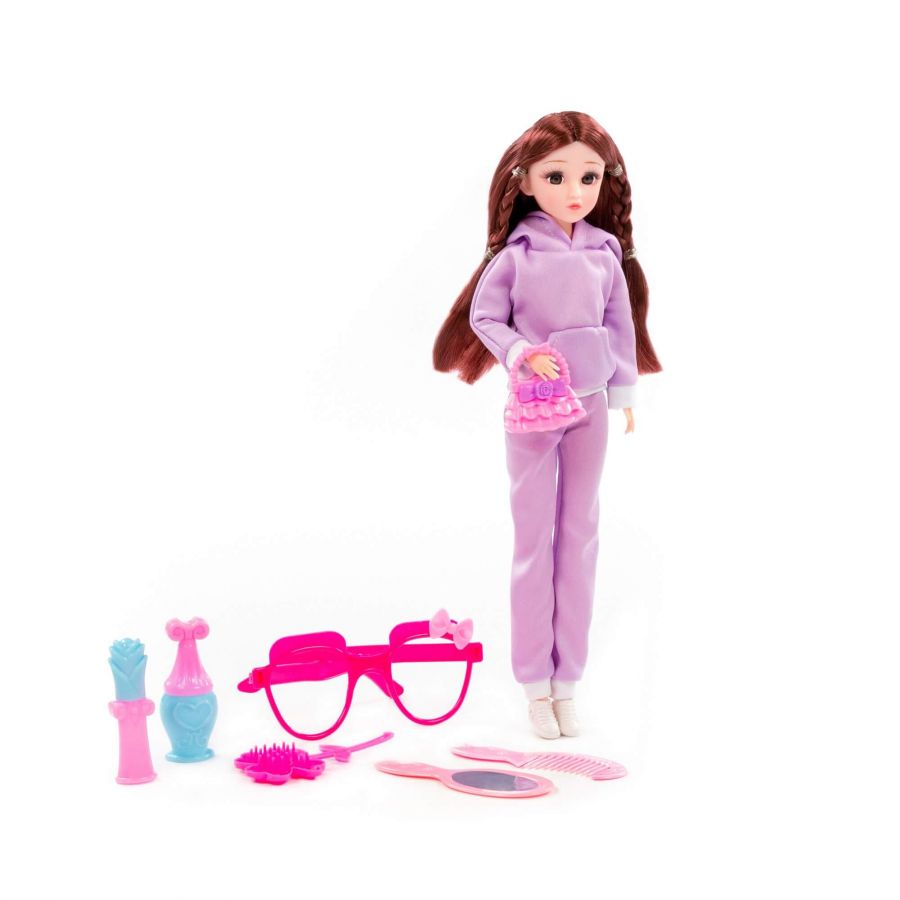Кукла "Ксюша" (30 см) в спортивном костюме + аксессуары (7 элементов) (в коробке №4)