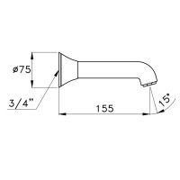 Излив для наполнения ванны Stella 130 CT 09000 CR00 схема 3