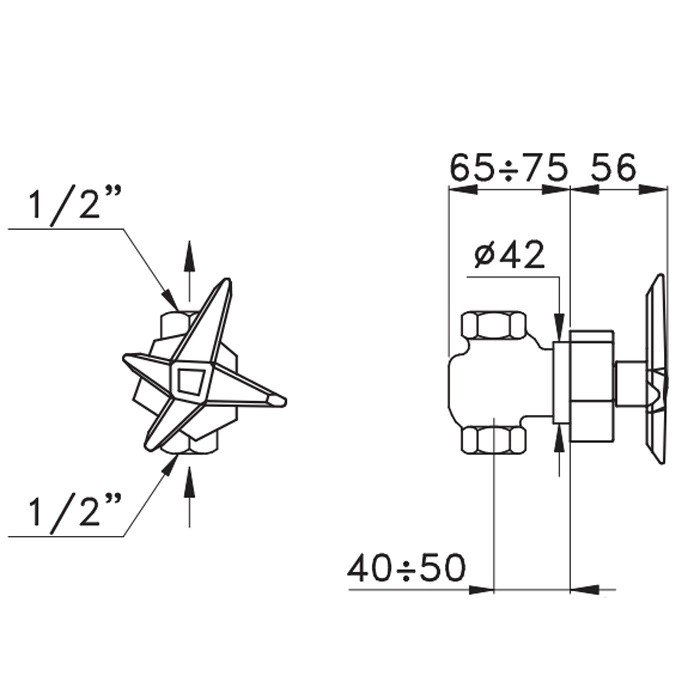 Запорный вентиль Stella Stella ST 01100 CR00 схема 2