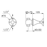 Запорный вентиль Stella 130 CT 01100 CR00 схема 2