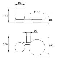 Держатель для мыльницы и стакана Stella Bamboo BT 10005 CR00 схема 2