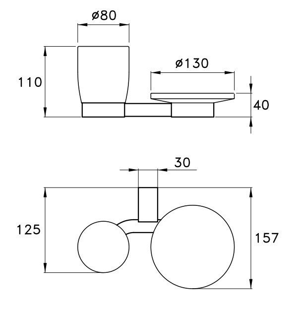 Держатель для мыльницы и стакана Stella Bamboo BT 10005 CR00 схема 2