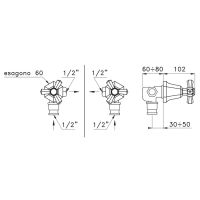 Угловой вентиль Stella Eccelsa EC 01101 CR00 схема 3