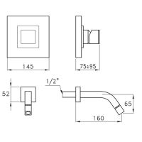 Встраиваемый смеситель Stella Bamboo Quadro для раковины 3868MC P.V. схема 2