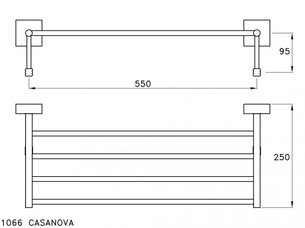 Держатель полотенца на 55 см Stella Casanova CS 10000 CR00 схема 2