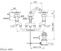 Смеситель для раковины Stella Titian TT 00025 схема 2