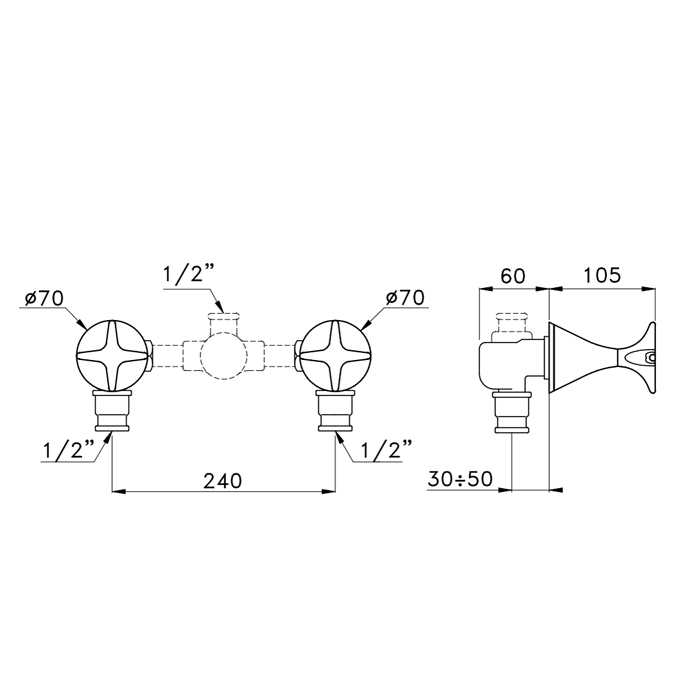 Смеситель для душа Stella 130 CT 01300 CR00 схема 3