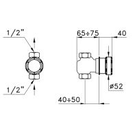 Встраиваемый смеситель Stella Timeaster 0/154 без излива круглая ручка d=52мм схема 2